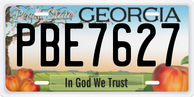 GA license plate PBE7627