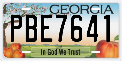 GA license plate PBE7641