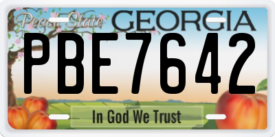 GA license plate PBE7642