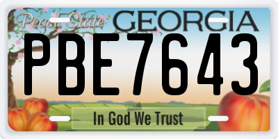 GA license plate PBE7643