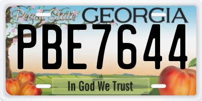 GA license plate PBE7644