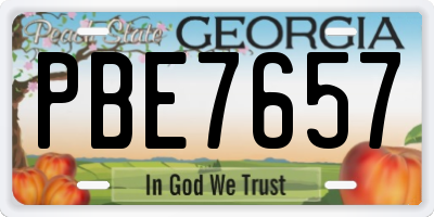 GA license plate PBE7657