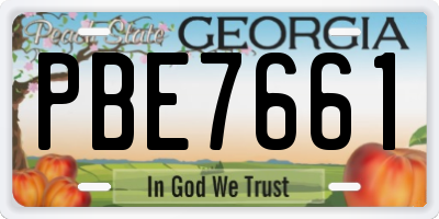 GA license plate PBE7661