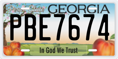 GA license plate PBE7674