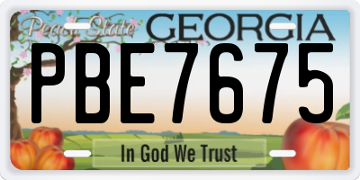 GA license plate PBE7675