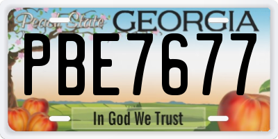 GA license plate PBE7677