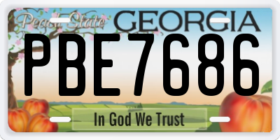 GA license plate PBE7686