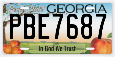GA license plate PBE7687