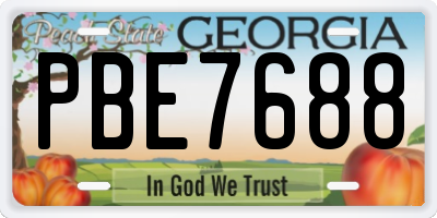 GA license plate PBE7688