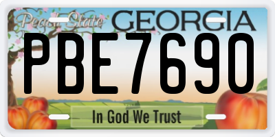 GA license plate PBE7690