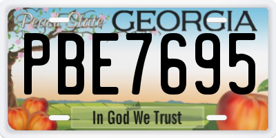 GA license plate PBE7695