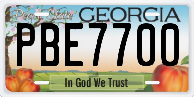 GA license plate PBE7700