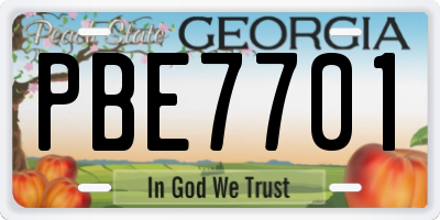 GA license plate PBE7701