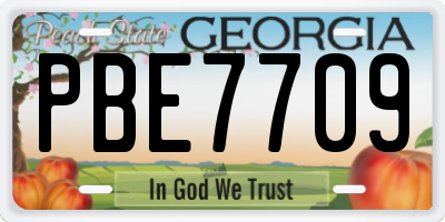 GA license plate PBE7709