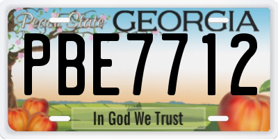 GA license plate PBE7712