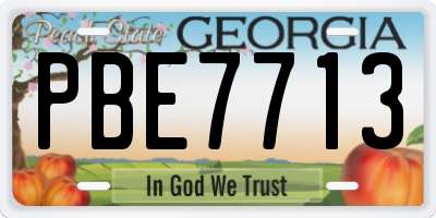 GA license plate PBE7713
