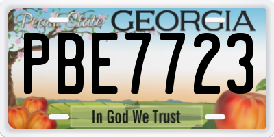 GA license plate PBE7723