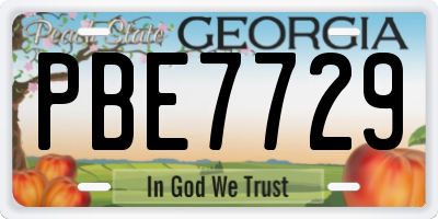 GA license plate PBE7729