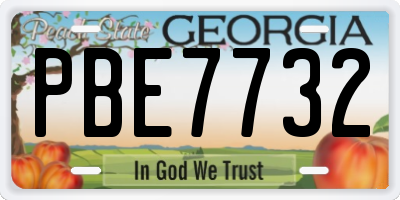 GA license plate PBE7732