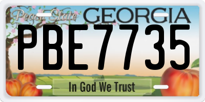 GA license plate PBE7735