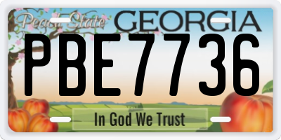 GA license plate PBE7736