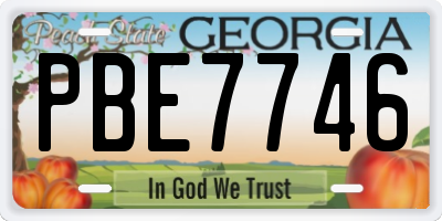 GA license plate PBE7746