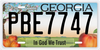 GA license plate PBE7747