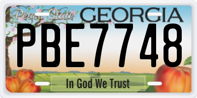 GA license plate PBE7748