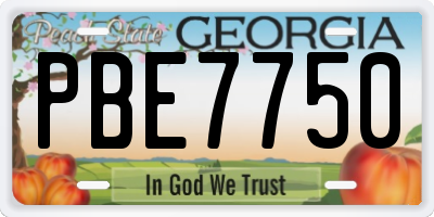 GA license plate PBE7750