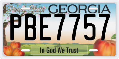 GA license plate PBE7757