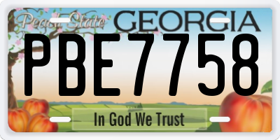 GA license plate PBE7758
