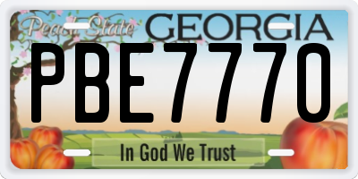 GA license plate PBE7770