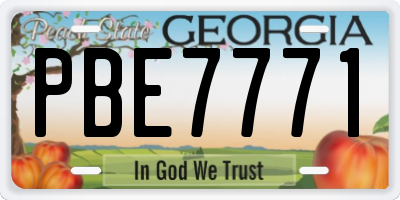 GA license plate PBE7771