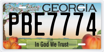 GA license plate PBE7774