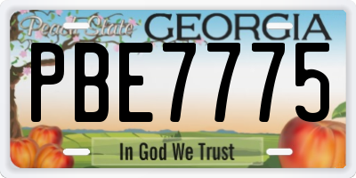 GA license plate PBE7775