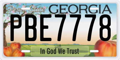 GA license plate PBE7778