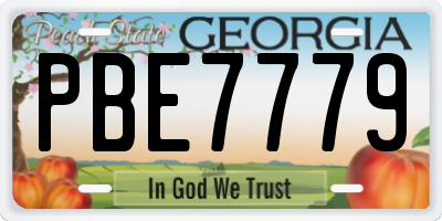 GA license plate PBE7779