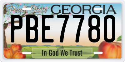 GA license plate PBE7780