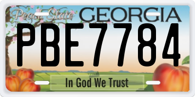 GA license plate PBE7784