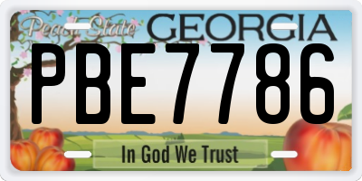 GA license plate PBE7786