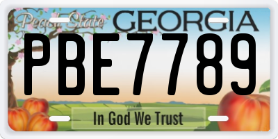 GA license plate PBE7789
