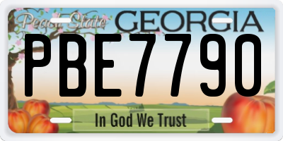 GA license plate PBE7790