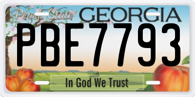 GA license plate PBE7793