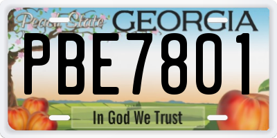 GA license plate PBE7801