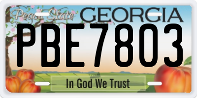 GA license plate PBE7803