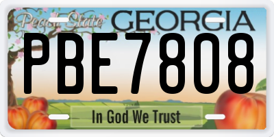 GA license plate PBE7808