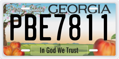 GA license plate PBE7811
