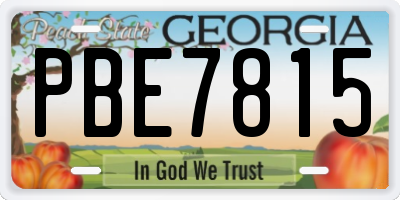GA license plate PBE7815