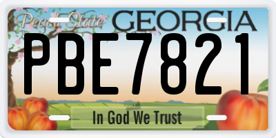 GA license plate PBE7821