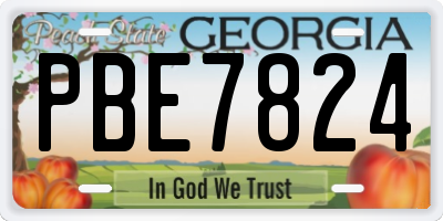 GA license plate PBE7824